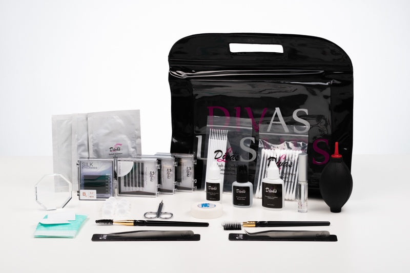 kit de extensiones de pestañas profesional divas 2 (técnica tradicional) (KIT-002) (primer con pincel de regalo)