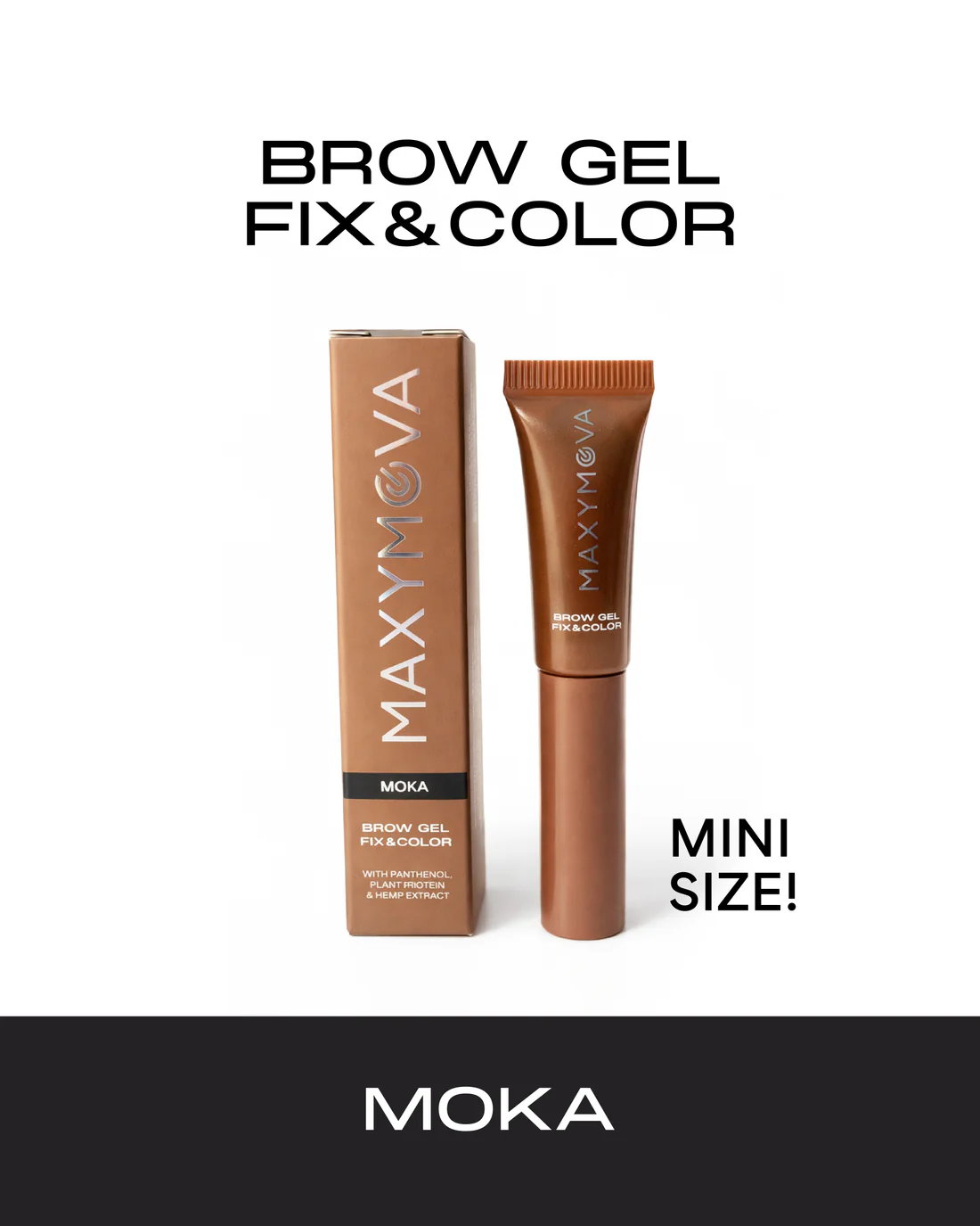 Mini gel MAXYMOVA fijador y color 2,5ml para unas cejas más voluptuosas y definidas durante todo el dia.