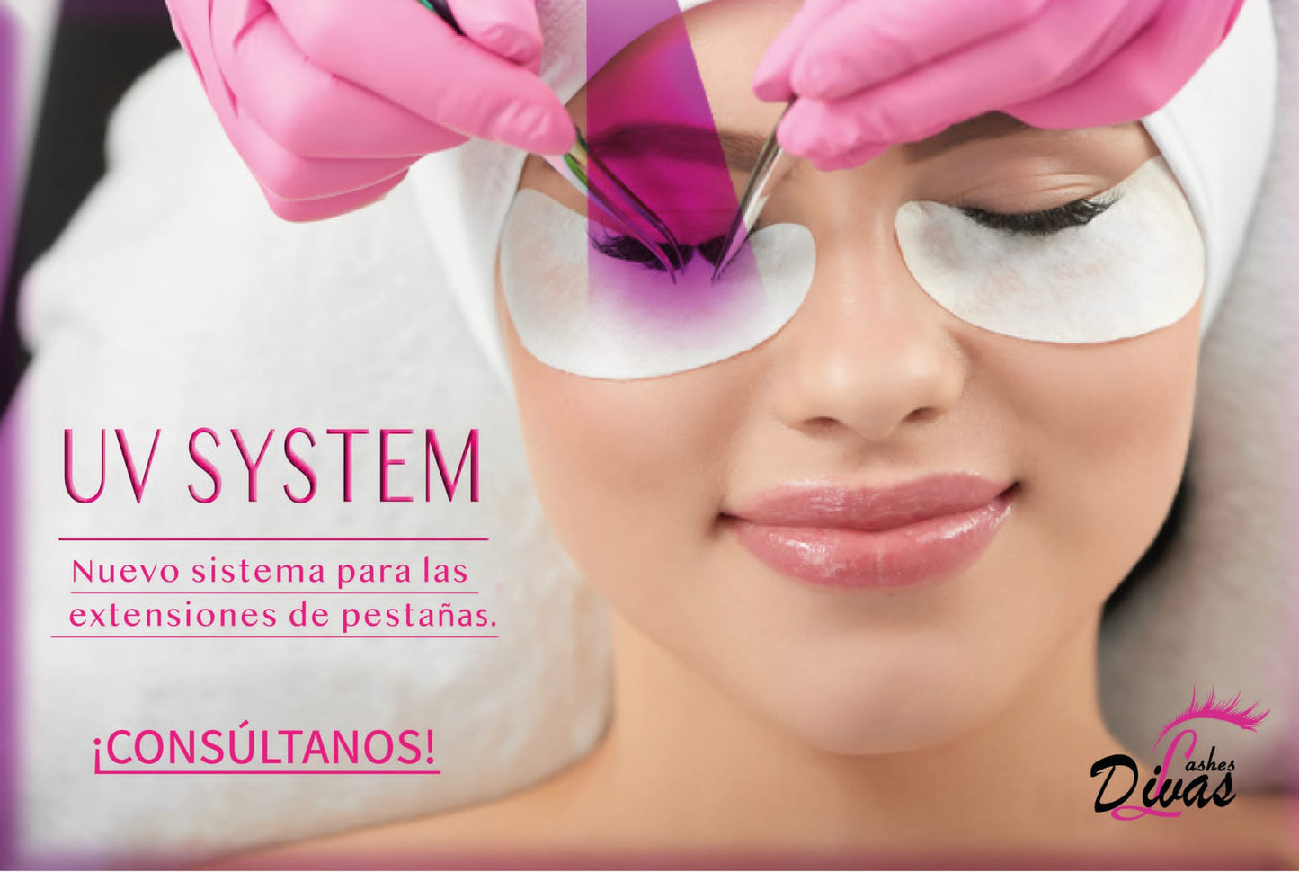 Póster Extensiones Pestañas UV System