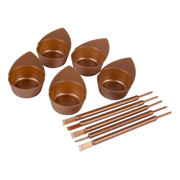 Set de 5 Jofainas + 5 Palitos removedores MODELO 2 (REFECTOCIL) (RIZ-035-B)