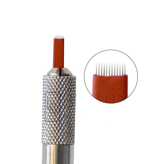 Agujas microblading 12F para sombreado (12 púas Flat) 5ud (MICB-065)