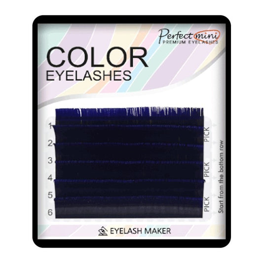 Pack 5 Pestañas Mink de seda de colores – Técnica tradicional + pegamento de regalo 2ml (Marrón Oscuro 015-MIX-B; Violeta 020-MIX-B; Azul 015-MIX-C; Azul 020-MIX-B; Azul-015-MIX-B)
