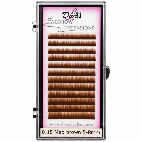 Extensiones de Cejas Color Marron medio 0.15 Mix (5,5,5,6,6,6,7,7,7,8,8,8) (CEJAS-006)
