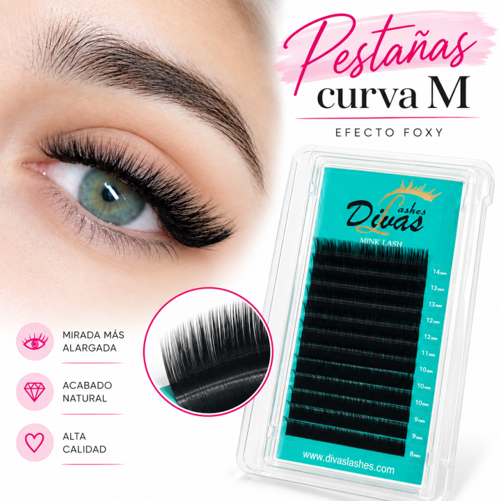 Pestañas Mink Curva M y Curva N - Grosor 007