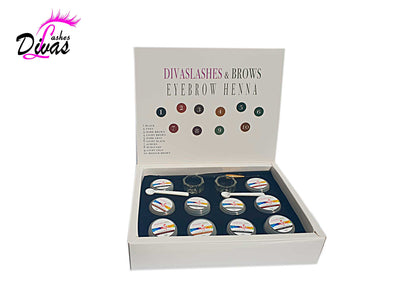 Kit Henna Brona cejas 10 colores 4g Divaslashes & brows (y también colores sueltos)