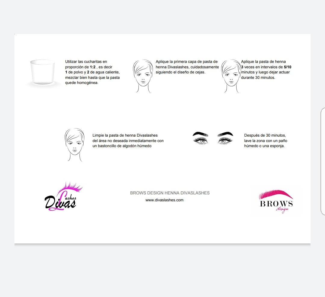 Kit Henna Brona cejas 10 colores 4g Divaslashes & brows (y también colores sueltos)