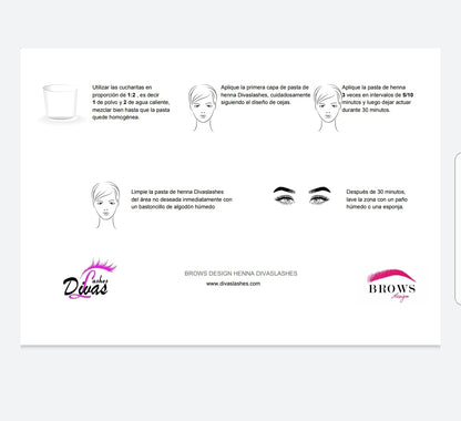 Kit Henna Brona cejas 10 colores 4g Divaslashes & brows (y también colores sueltos)
