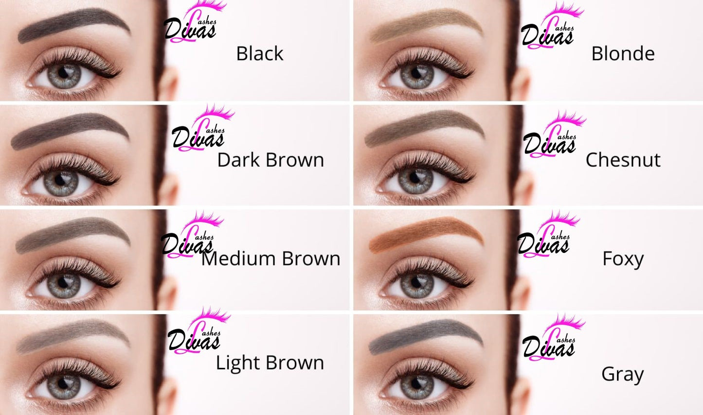 Kit Henna Brona cejas 10 colores 4g Divaslashes & brows (y también colores sueltos)