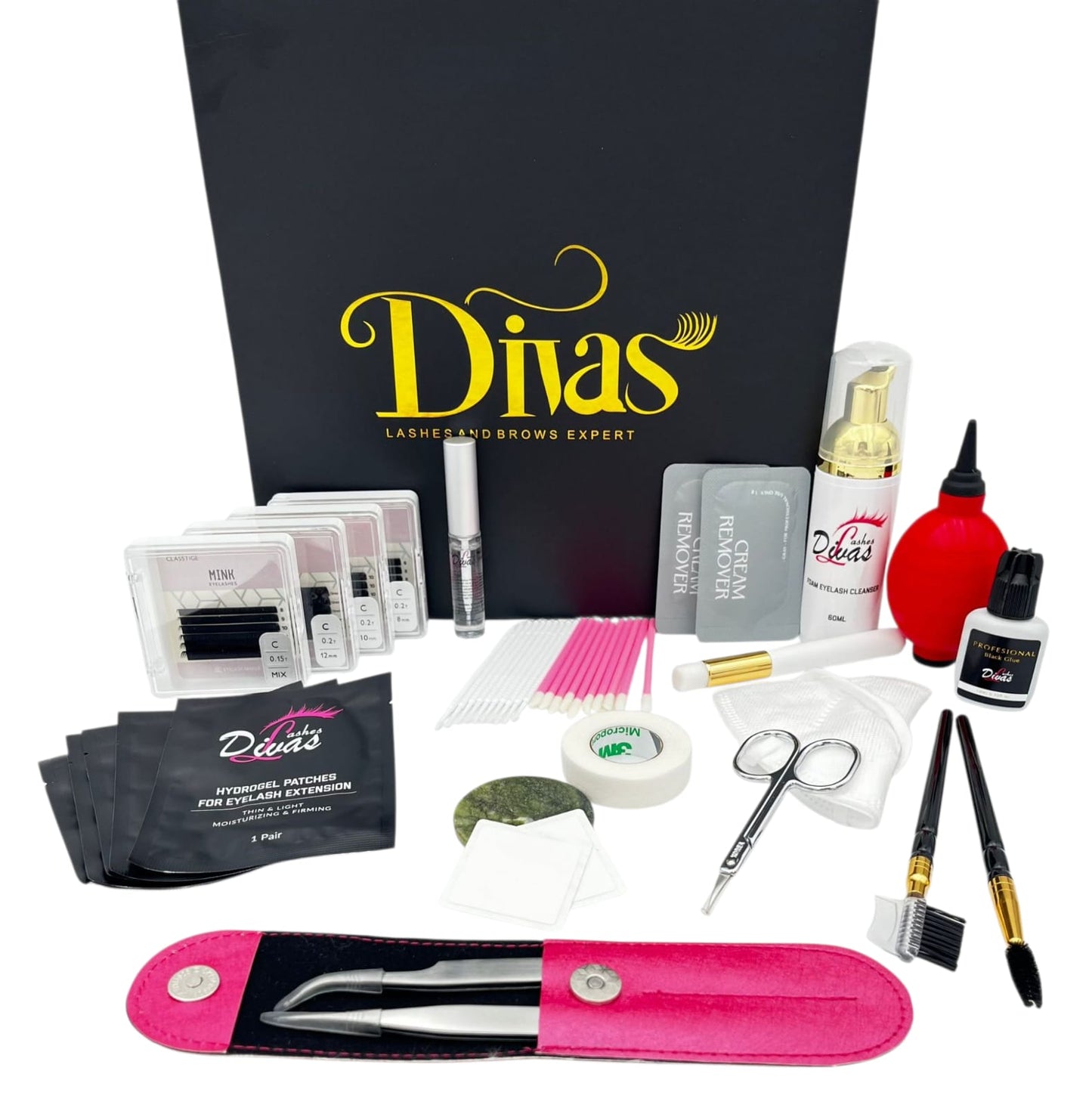 Kit Profesional Extensiones de Pestañas (técnica tradicional) (KIT-001) (primer con pincel de regalo)