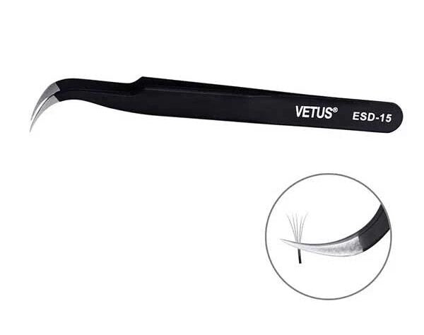 Pinza Negra Curva con Punta Extra Fina (PINZA-009)