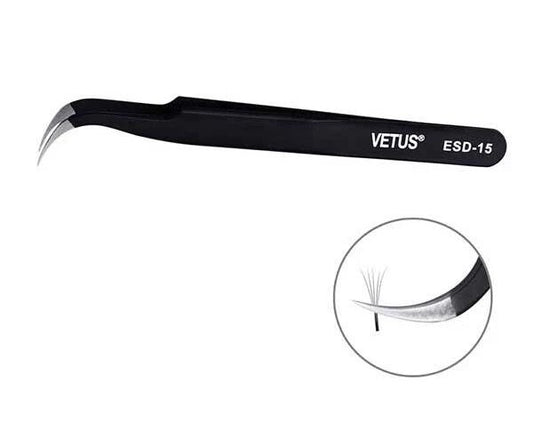 Pinza Negra Curva con Punta Extra Fina (PINZA-009)