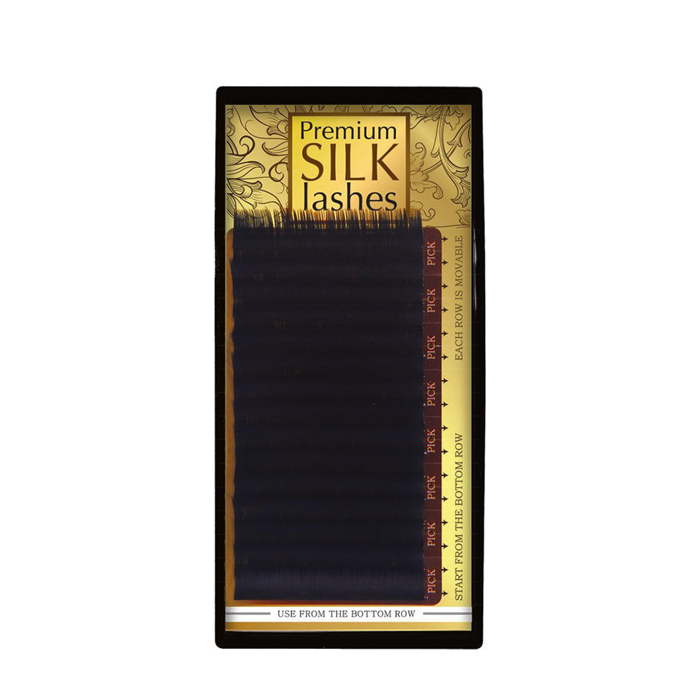 Pack 5 pestañas Silk (Tradicional) + pegamento de regalo 2ml (015-9-B; 015-15-B; 020-8-B; 020-14-B; 020-8-C)
