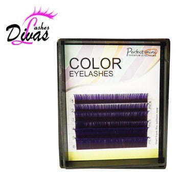 Pestañas Mink de seda de colores – Tecnica tradicional (MIXTAS 9-9-11-11-13-13)