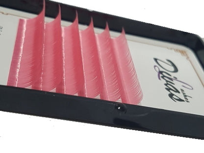 Pestañas volumen russian  pink tallas Mix (8,9,10,11,12,13) diametro 007curva C