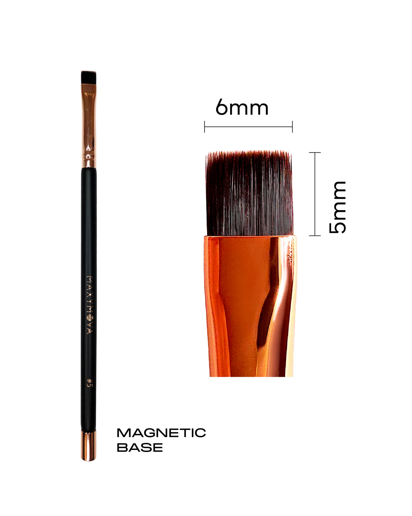 Cepillo MAXYMOVA magnético profesional n.º 5: para teñir pestañas y aplicar pasta blanqueadora para cejas.