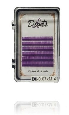 Pestañas volumen russian violet tallas Mix(8,9,10,11,12,13) diametro 007curva C