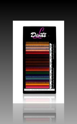 Pestañas Mink de Seda MULTICOLOR Diametro 020 Talla 10 Curva C (MULTI-020-10-C)