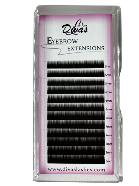 Extensiones de Cejas Color Marron Oscuro 0.15 Mix (4-4-5-5-5-6-6-6-7-7-8-8) (CEJAS-005)