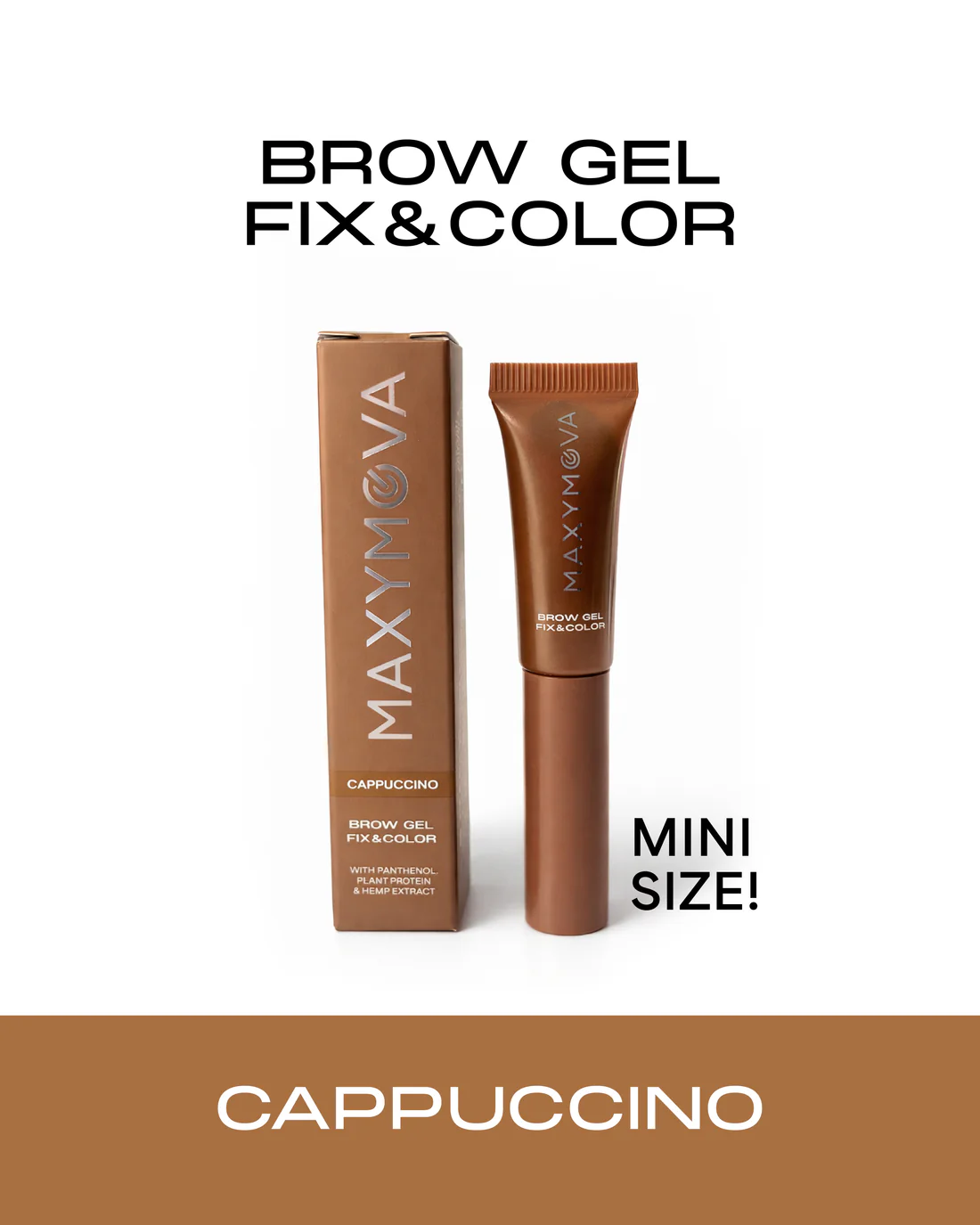 Mini gel MAXYMOVA fijador y color 2,5ml para unas cejas más voluptuosas y definidas durante todo el dia.