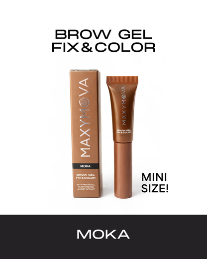 Mini gel MAXYMOVA fijador y color 2,5ml para unas cejas más voluptuosas y definidas durante todo el dia.