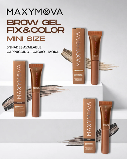 Mini gel MAXYMOVA fijador y color 2,5ml para unas cejas más voluptuosas y definidas durante todo el dia.