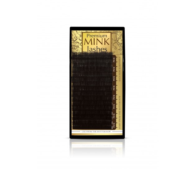 Pack 5 pestañas Mink curva A (Tradicional) + pegamento de regalo 2ml (015-8-A; 015-9-A; 015-10-A; 015-11-A; 015-12-A)