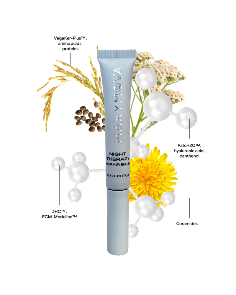Bálsamo MAXYMOVA reparador nocturno para pestañas y cejas 8ml. Tratamiento nutritivo y fortalecedor