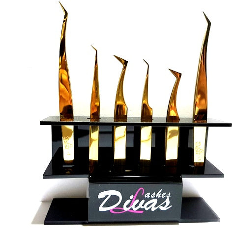 Stand organizador de pinzas/ acrylico negro/ extensiones de pestañas (ACC-076)