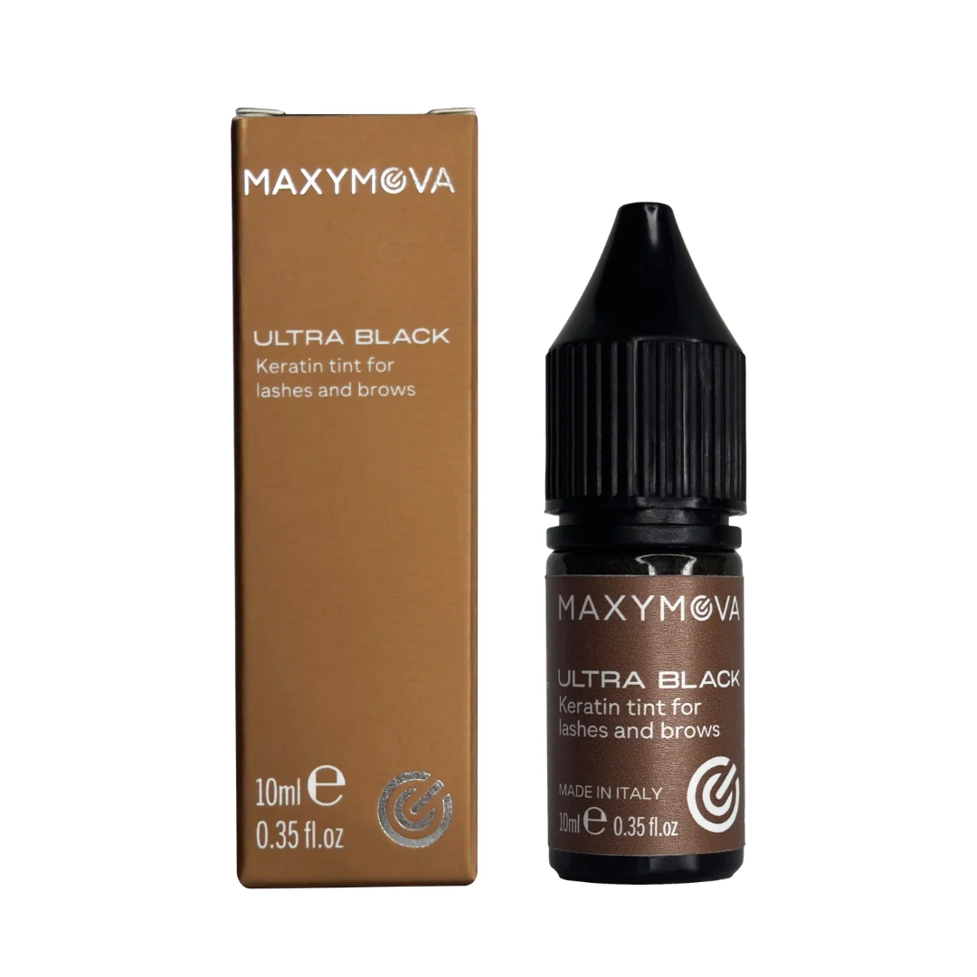 Tinte líquido MAXYMOVA ULTRA BLACK 10ml, para pestañas y cejas con queratina para un color duradero